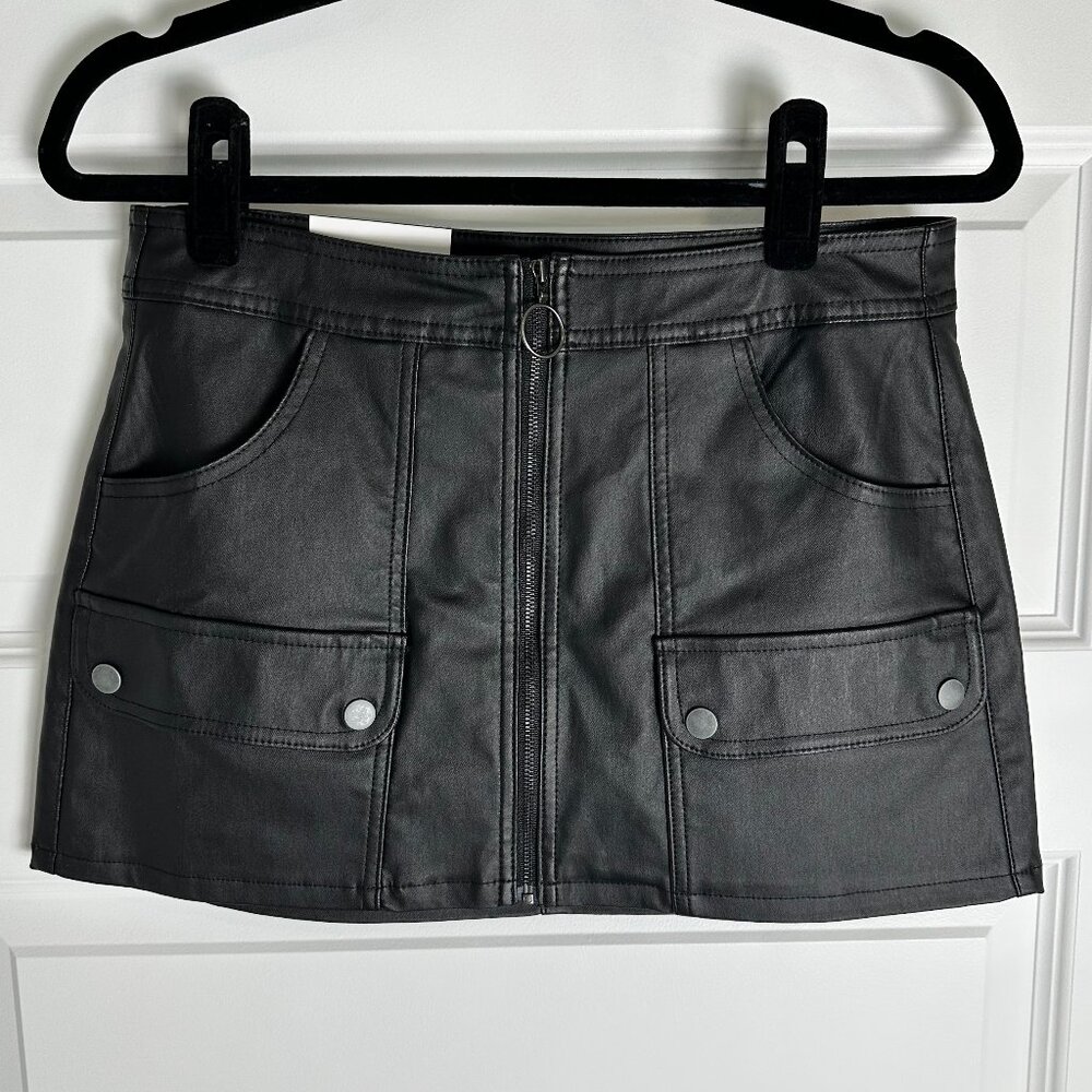 Vanilla Star‎ Moto Mini Skirt Black, women's size 6